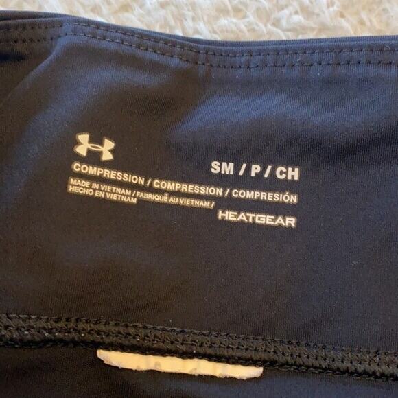 Under Armour Leggings Womens Small Black Red Compression Heat Gear Flames - Picture 9 of 10